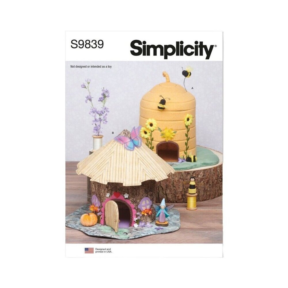 Simplicity PATTERN S9839 Fabric Critter Houses & Peg Doll Accessories New Uncut